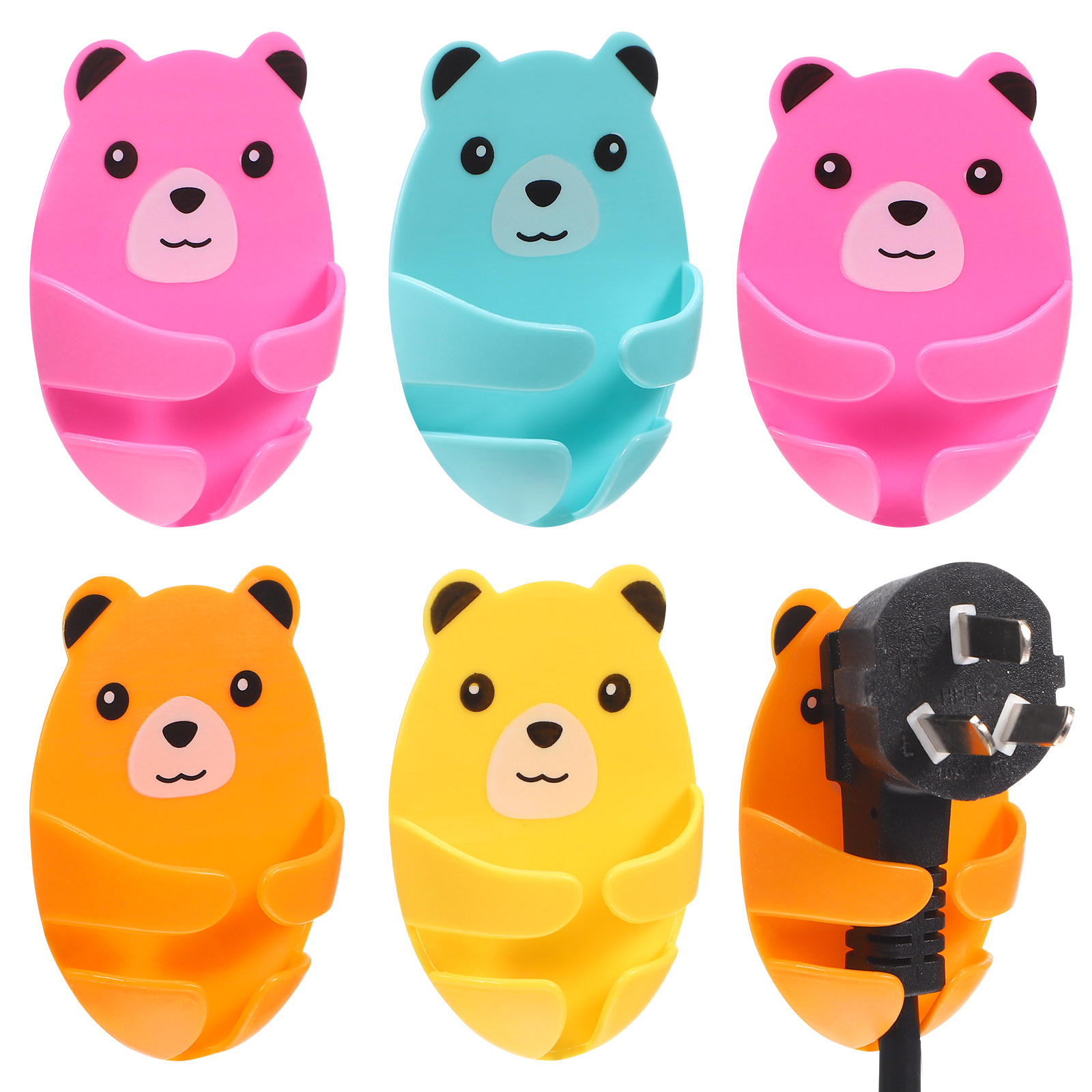 12Pcs Plug Hooks Cute Bear Adh - Car Cable Organizer recension och pris