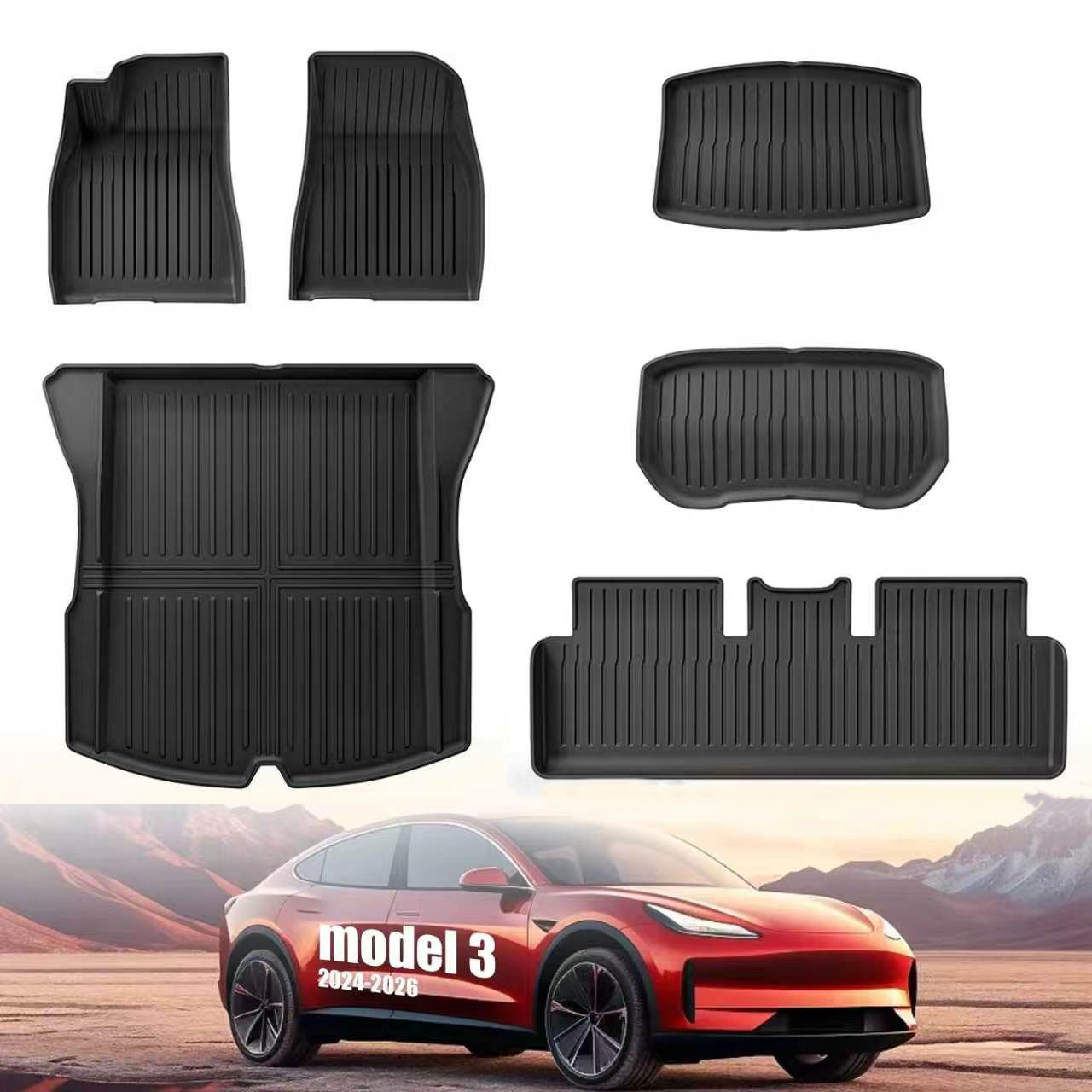 For 2024‑2026 Model 3 Highland - Car Floor Mat recension och pris