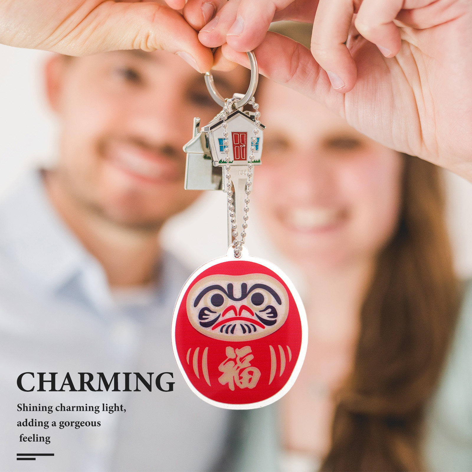2Pcs Daruma Keychain Japanese  - Car Accessories Japanese recension och pris
